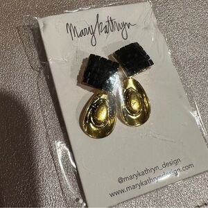 Mary Kathryn Black and Gold Cowboy Earrings